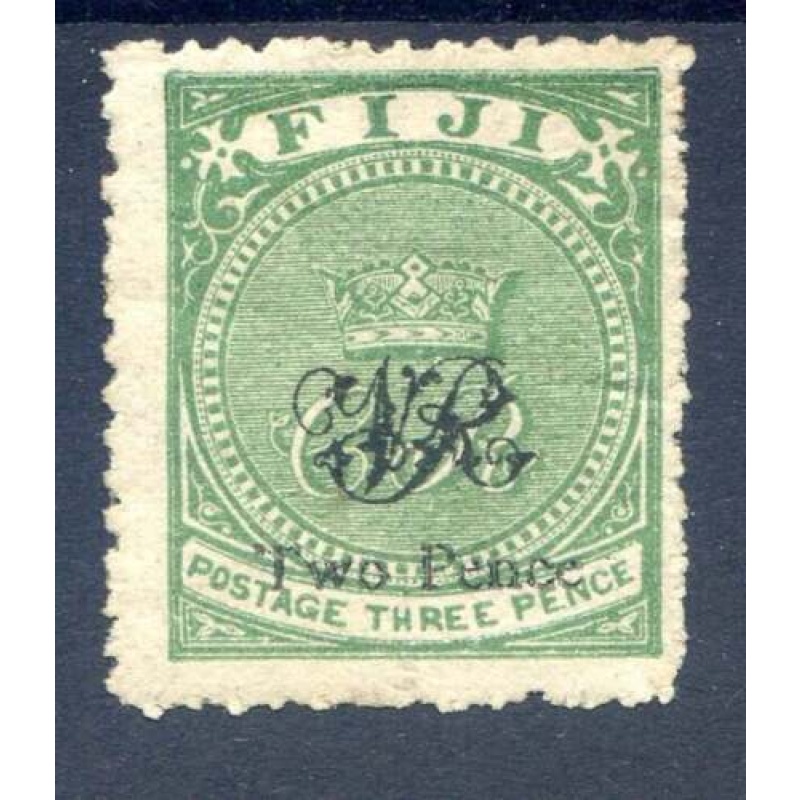 Fiji 2d On 3d Yellow Green SG32 Mounted Mint