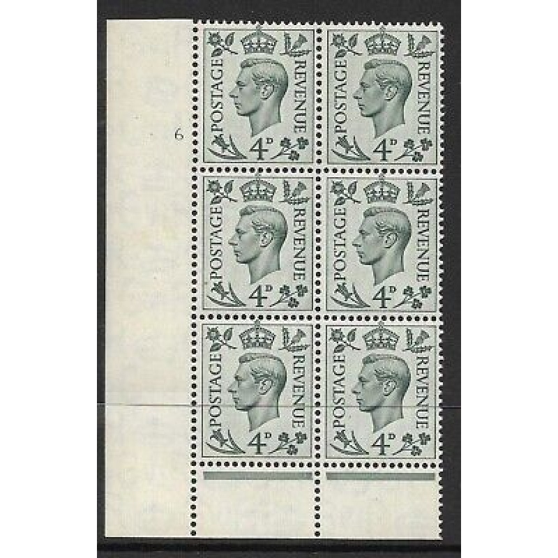 4d Grey-Green Cylinder 6 No Dot perf 6(I P) UNMOUNTED MINT MNH