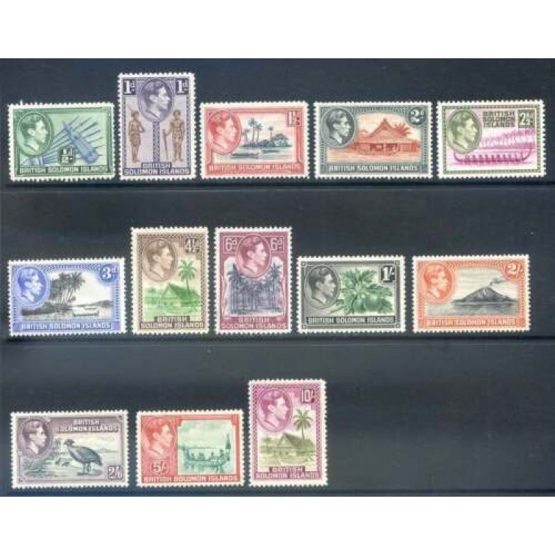 British Solomon Islands 1939 Set SG60 SG72 Mounted Mint