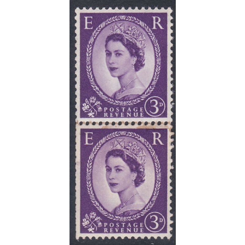 S67 3d Wilding Tudor Crown Vertical coil join pair UNMOUNTED MINT MNH