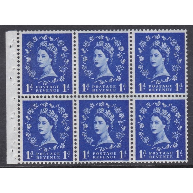 SB49a 1d Wilding booklet pane Violet 8mm perf type Ie Top UNMOUNTED MNT