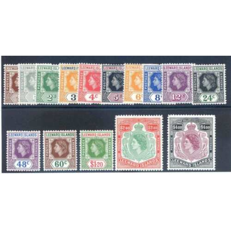 Leeward Islands 1954 set SG126 140 Mounted Mint