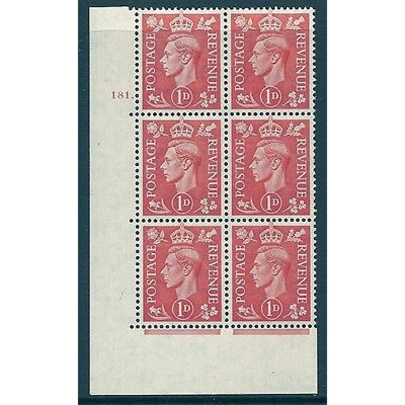 1d Pale scarlet 181 Dot cylinder block perf 5(E I) UNMOUNTED MINT MNH