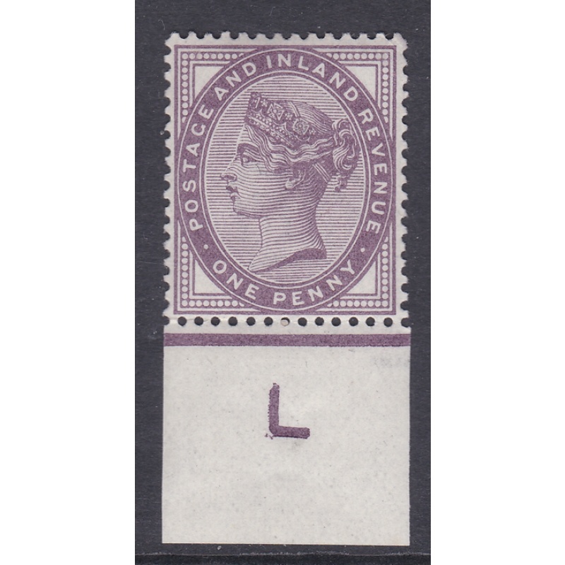 1d Lilac control L imperf single UNMOUNTED MINT