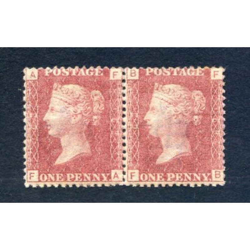 1d Red SG43 Plate 163 Mounted Mint Pair