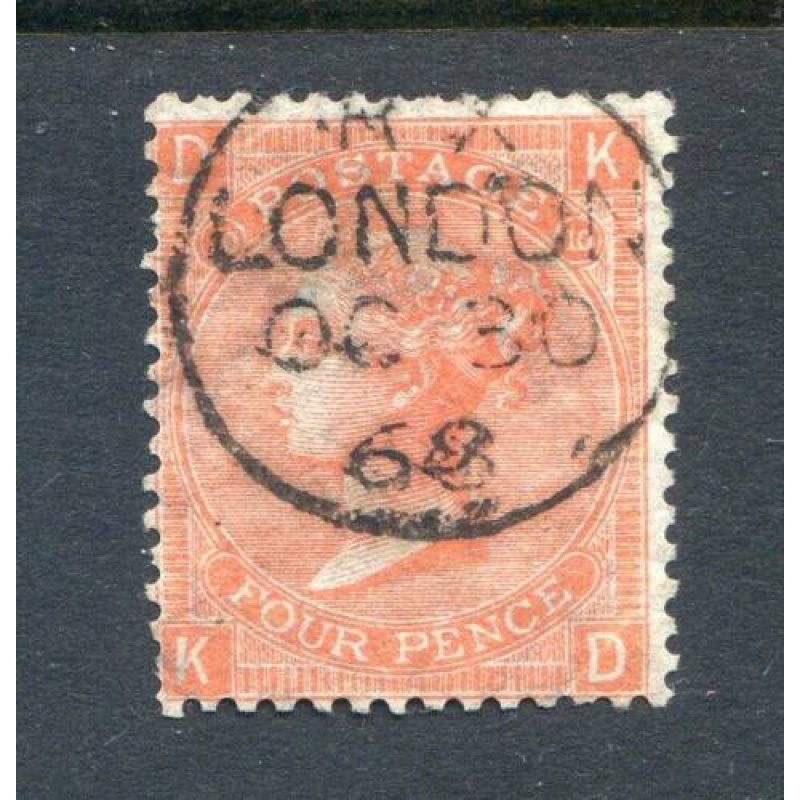 QV SG94 Plate 10 4d Vermillion Fine Used London CDS