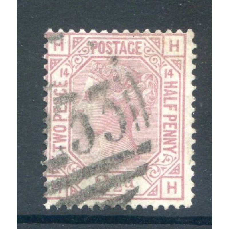 QV 2 1 2d Rosy Mauve SG141 Plate 14 Fine Used ?33 Cancel