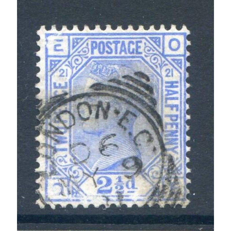 QV 2 1 2d Blue SG157 Plate 21 Fine Used London Squared Circle Cancel