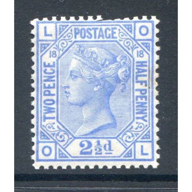 QV 2 1 2d Blue SG142 Plate 18 Lightly Mounted Mint