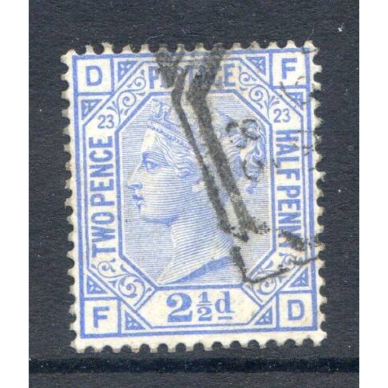 QV 2 1 2d Blue SG157 Plate 23 Fine Used Clear Profile