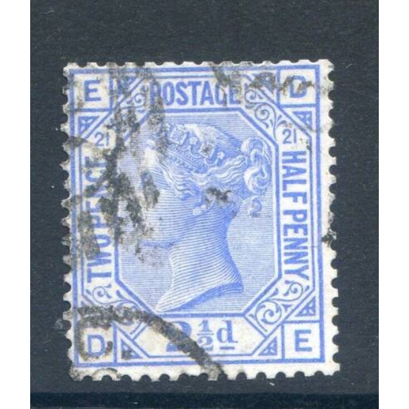 QV 2 1 2d Blue SG157 Plate 21 Used Indistinct Cancel