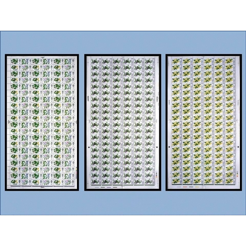 1967 British Wild Flowers set (Ord) No dot Complete Sheets UNMOUNTED MINT MNH