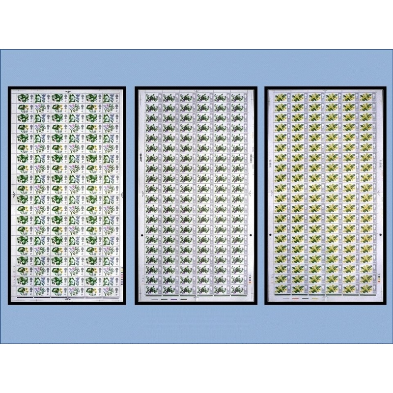 1967 Wild Flowers Set (Phos) - Complete Sheets - MNH