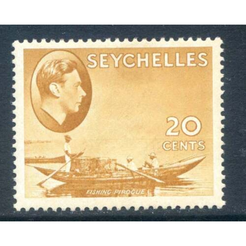 Seychelles 20c Brown Ochre SG140a Mounted Mint