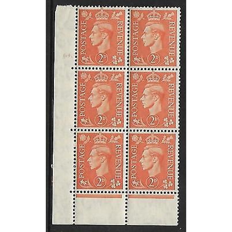 2d Pale orange 64 Dot cylinder block perf 6B(E P) UNMOUNTED MINT MNH