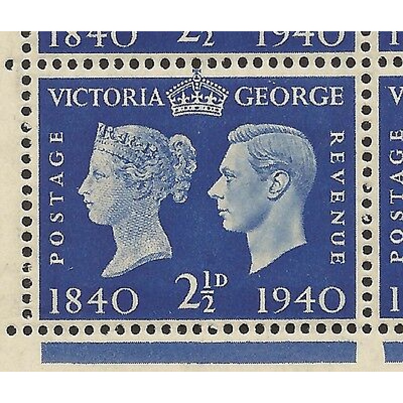 Sg 483 2d listed variety 1940 Centenary Cylinder G40 5 No Dot UNMOUNTED MINT