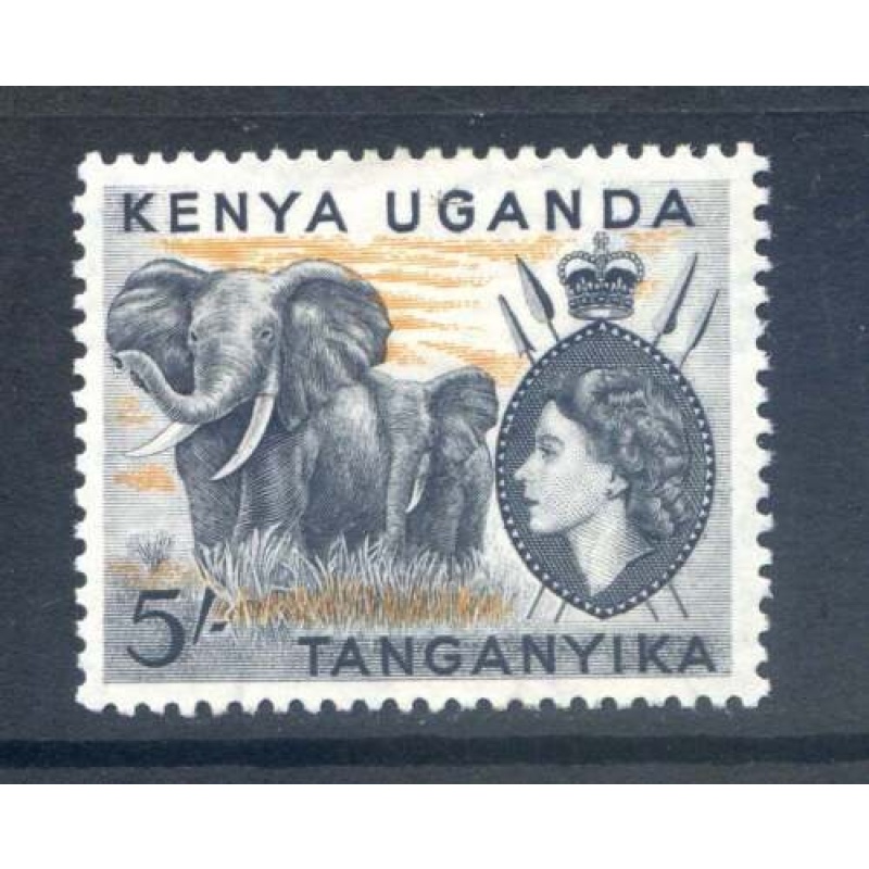 Kenya Uganda  Tanganyika 5 - Black  Orange SG178 Mounted Mint