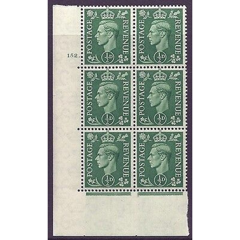 1 2d Pale green 152 Dot cylinder block UNMOUNTED MINT