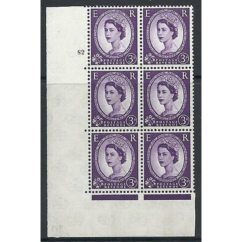 3d Wilding Violet 4mm Phosphor CB cyl 82 No Dot perf A(E I) UNMOUNTED MINT