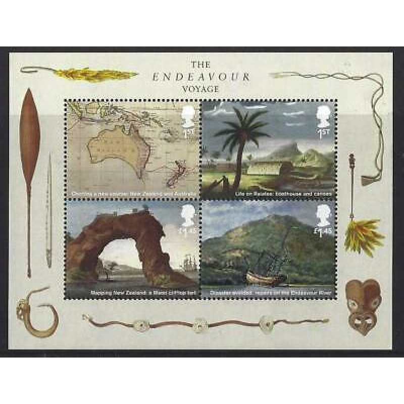 MS4124 2018 Captain Cook - Endeavour miniature sheet UNMOUNTED MINT