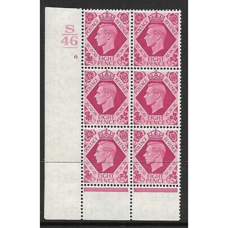 Sg 472 8d Carmine Dark colours S46 6 No Dot perf 6(I P) UNMOUNTED MINT