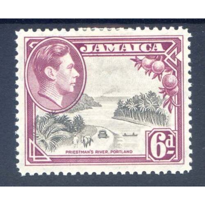 Jamaica 6d Grey  Purple  SG128 Mounted Mint