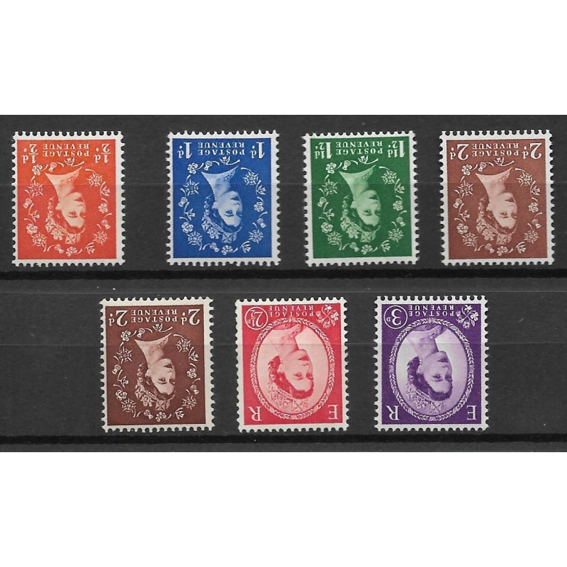 1955-58 Sg 540wi - 545wi Edward Crown Full set of 7 values UNMOUNTED MINT