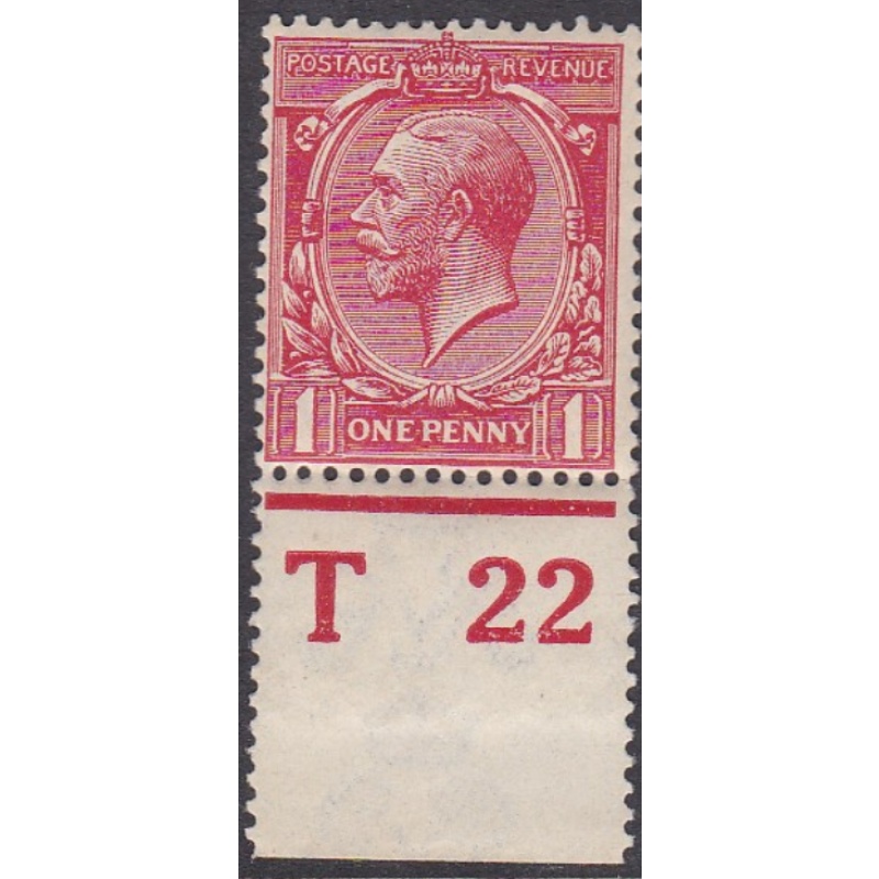 N16(11) 1d Carmine Red Royal Cypher Control T22  perf MOUNTED MINT