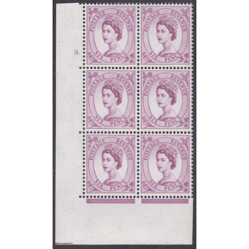 6d Wilding Multi Crown on Cream Cyl 8 Dot perf A(E I) UNMOUNTED MINT