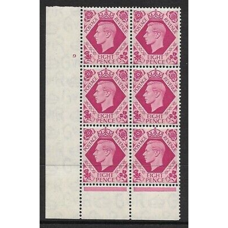 Sg 472 8d Carmine Dark colours cyl 9 No Dot perf 6(I P) UNMOUNTED MINT