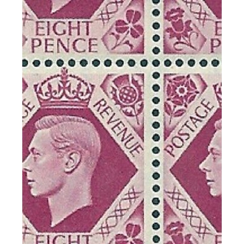 Sg 472b 8d Carmine Dark colours S46 6 No Dot perf 6(I P) block 6 UNMOUNTED MINT