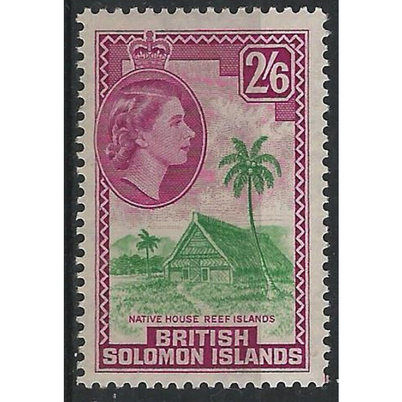 SOLOMON ISLANDS Sg 93 - 2s.6d. emerald and bright purple LMM