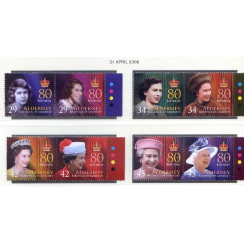 Alderney 2006 Queen Elizabeth Birthday Set SGA274 A281 Unmounted Mint