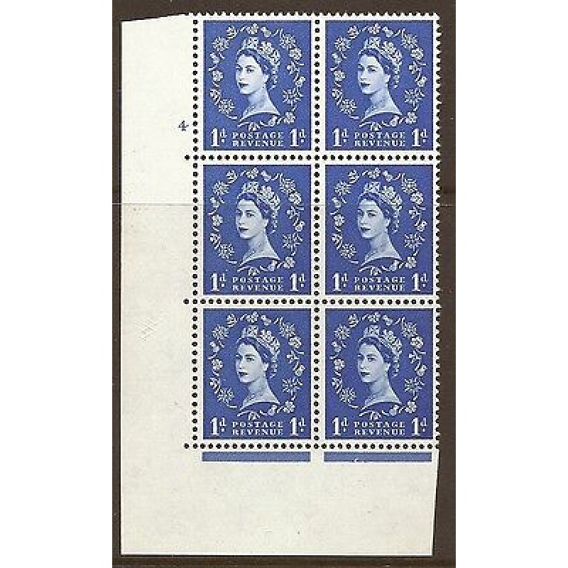 1d Multi Crowns on White cylinder 4 No Dot perf type A(E I) UNMOUNTED MINT MNH