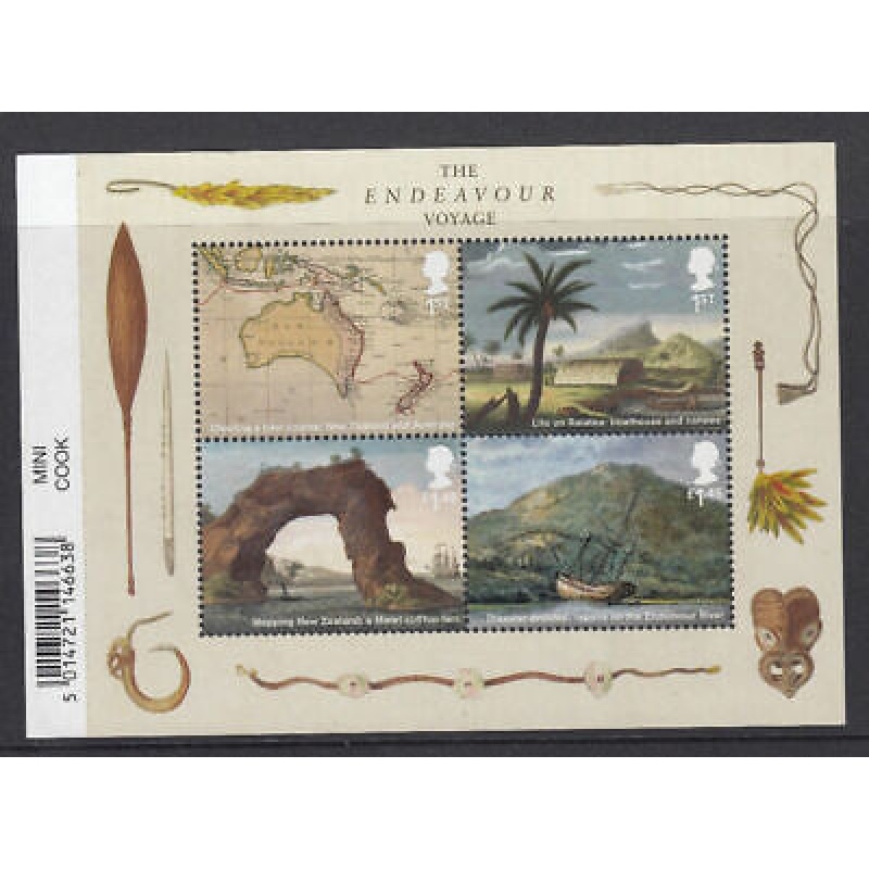 2018 Captain Cook - Endeavour miniature sheet UNMOUNTED MINT MNH