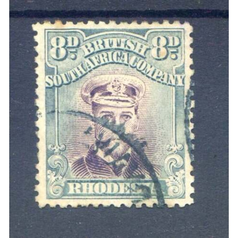 Rhodesia 8d Red Lilac  Blue Green SG255h Fine Used