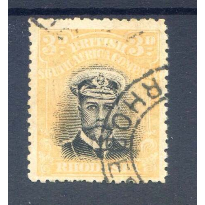 Rhodesia 3d Black  Yellow SG222 Fine Used