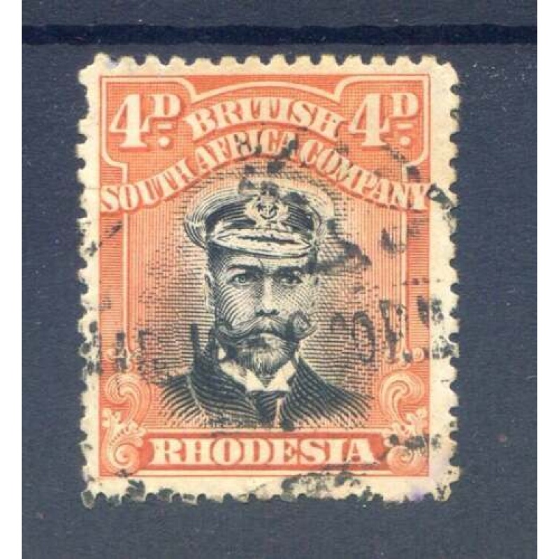 Rhodesia 4d Black  Orange Red SG211 Fine Used