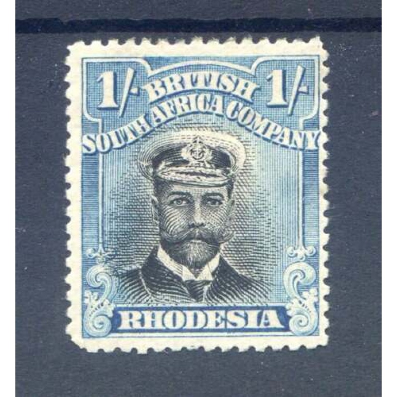 Rhodesia 1 - Black  Deep Turqoise Blue SG248 Mounted Mint