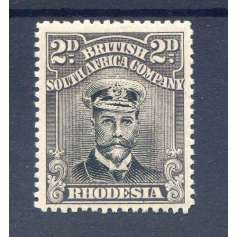 Rhodesia 2d Black  Slate Purple SG312 Mounted Mint