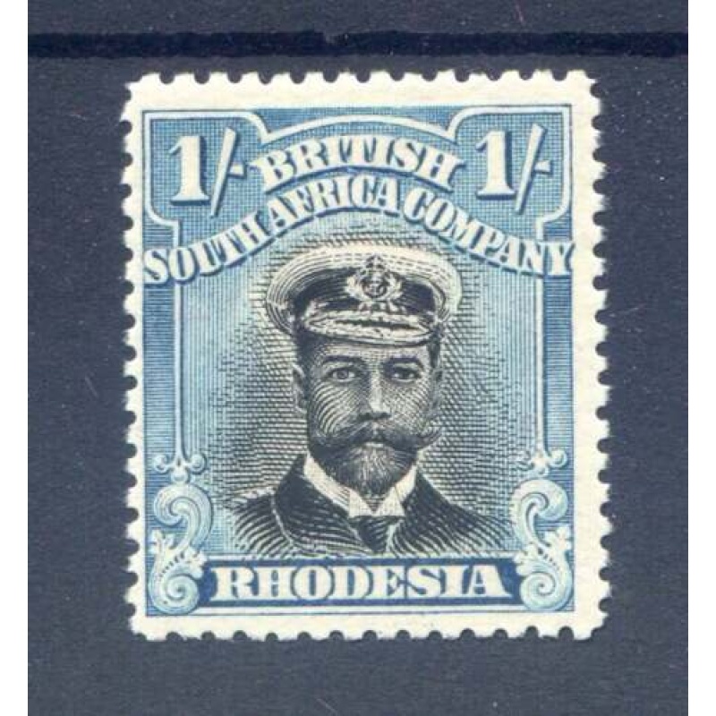 Rhodesia 1 - Black  Deep Turqoise Blue SG233 Mounted Mint