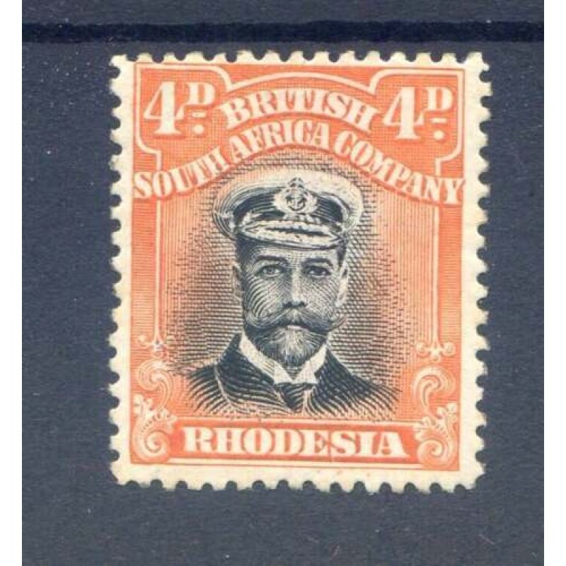 Rhodesia 4d Black  Orange Red SG211 Mounted Mint