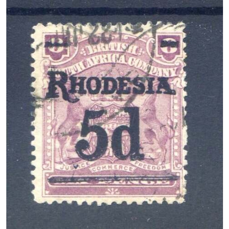 Rhodesia 5d on 6d Redish Purple SG114 Fine Used