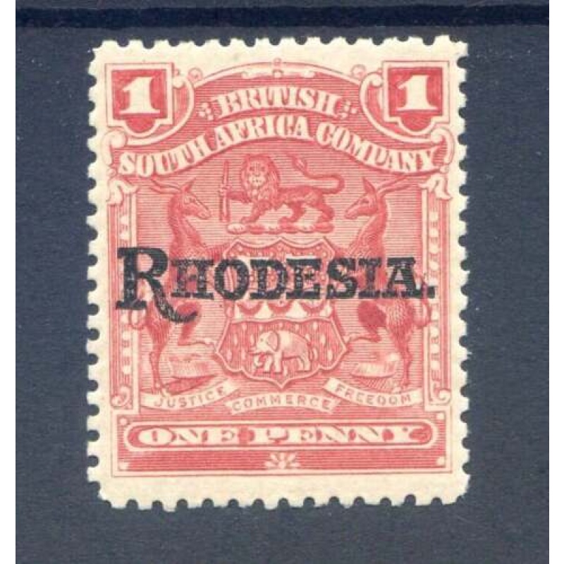 Rhodesia 1d Carmine Rose SG101 Mounted Mint