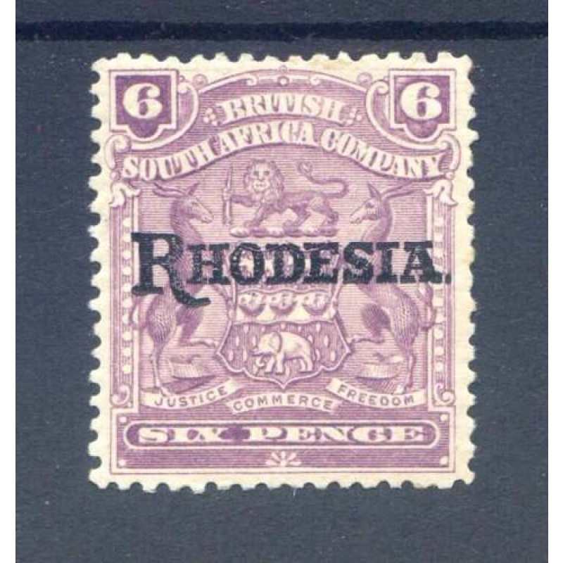 Rhodesia 6d Dull Purple SG106c Mounted Mint