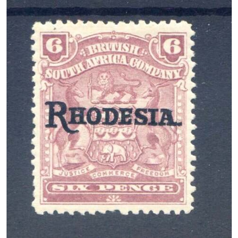 Rhodesia 6d Reddish Purple SG106 Mounted Mint