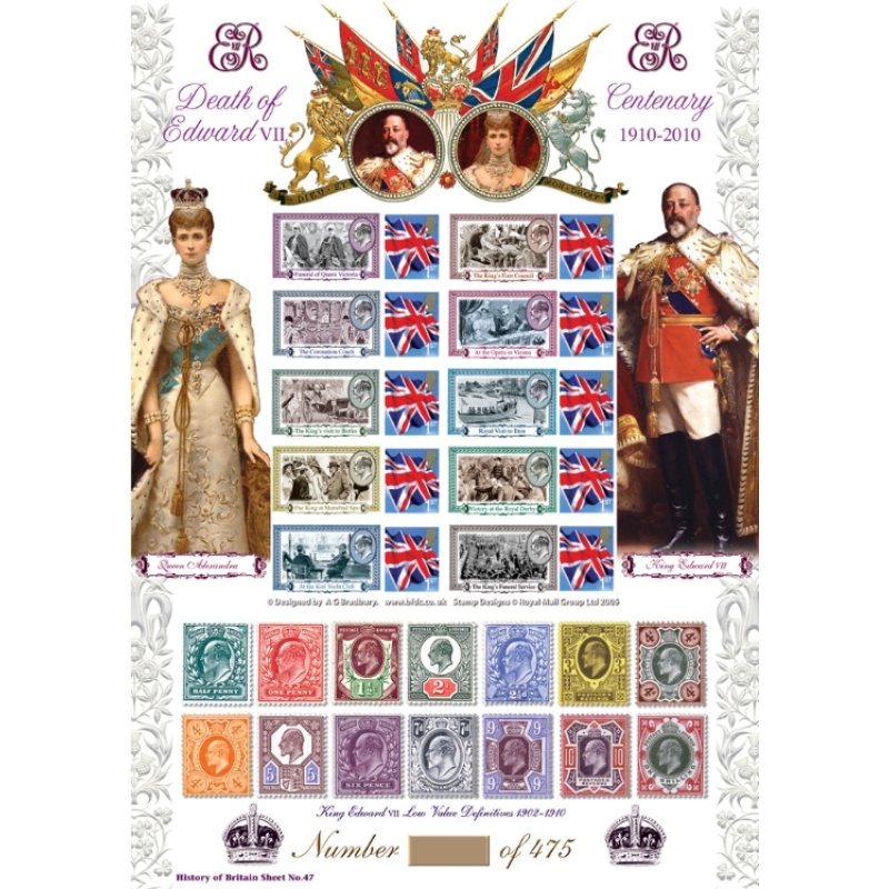 History of Britain 47 2009 Edward VII death No233 sheet U M