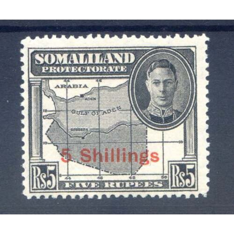 Somaliland 5s on 5c Black SG135 Mounted Mint