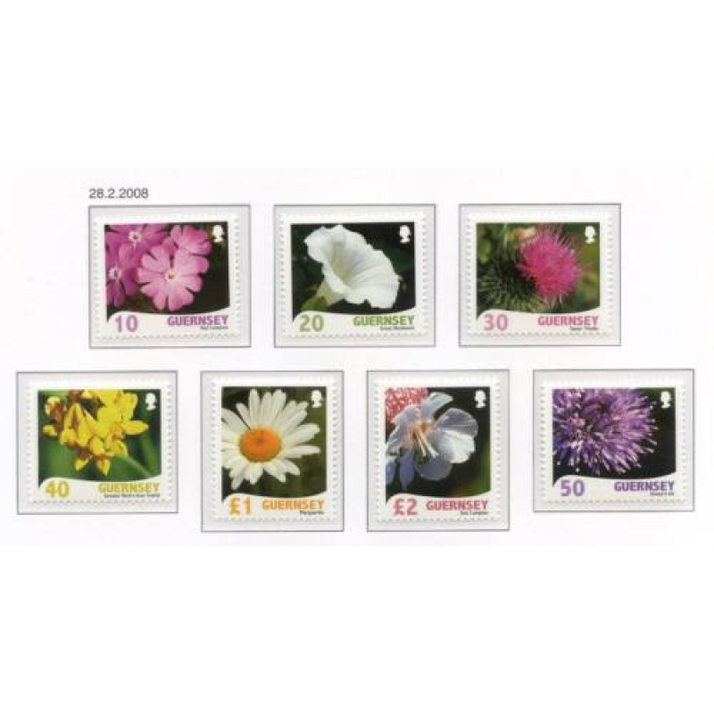 Guernsey 2008 Wild Flora Set SG1211 1217 Unmounted Mint