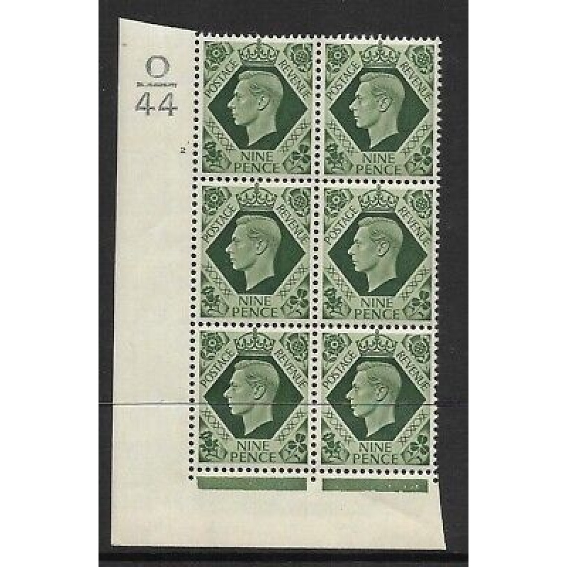 9d Green Dark colours O44 2 No Dot perf 5(I E) UNMOUNTED MINT